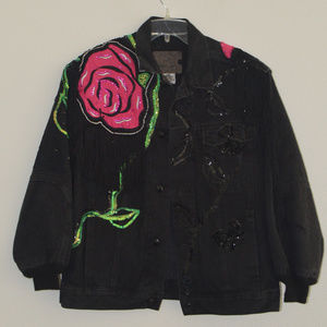 MINNIE Speciality Designed Black Denim Jacket